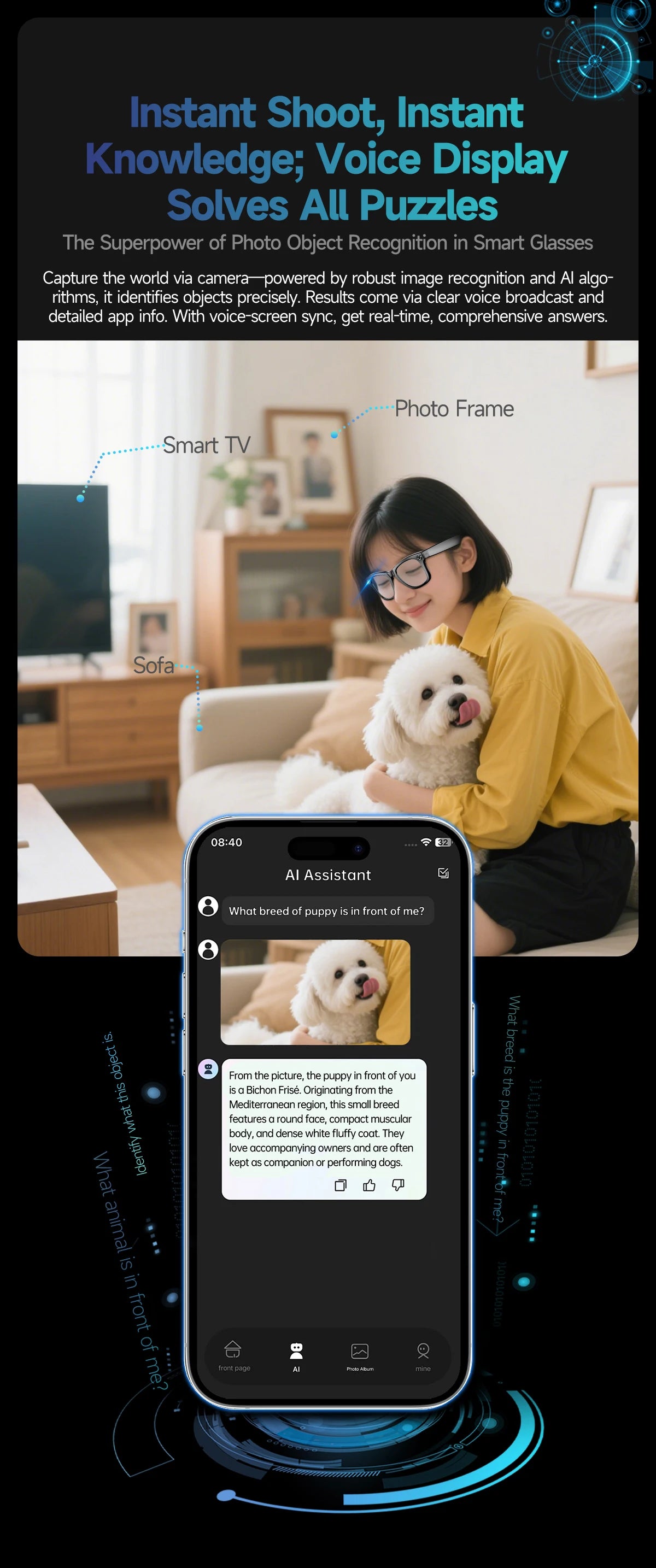 Orbit Vision Series | See, Speak, and Stream Globally with this Elite Smart Glasses : Premium 8MP Camera & 100+ Language Translating Sunglasses