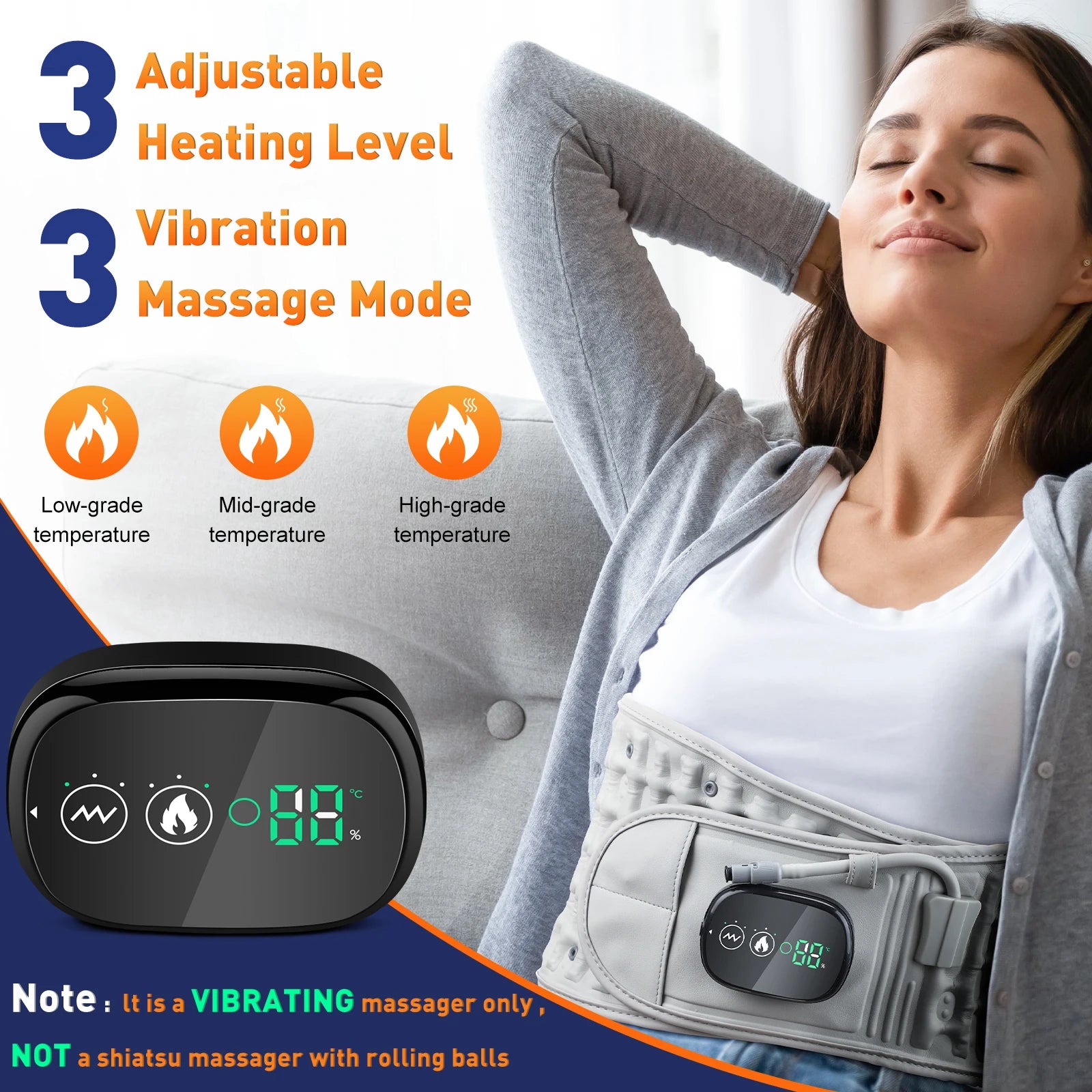 Orbit Wellness Series| Meltdown Chronic Back Stiffness 4-in-1 Dynamic Traction & Heated Massage for All-Day Lumbar Support