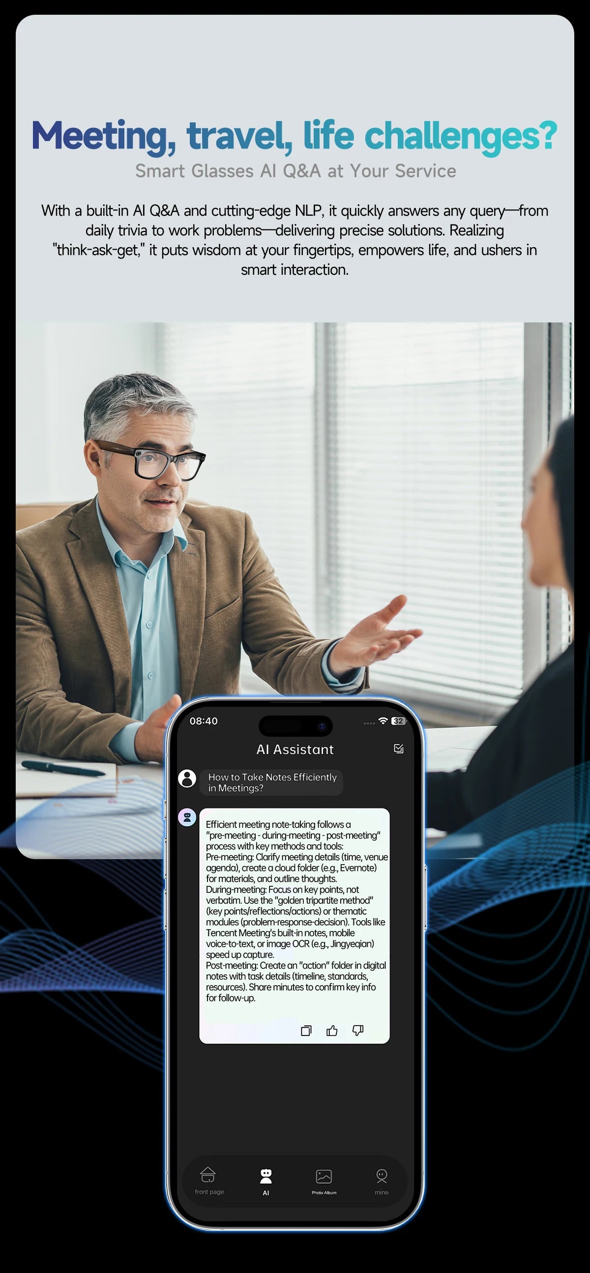 Orbit Vision Series | See, Speak, and Stream Globally with this Elite Smart Glasses : Premium 8MP Camera & 100+ Language Translating Sunglasses