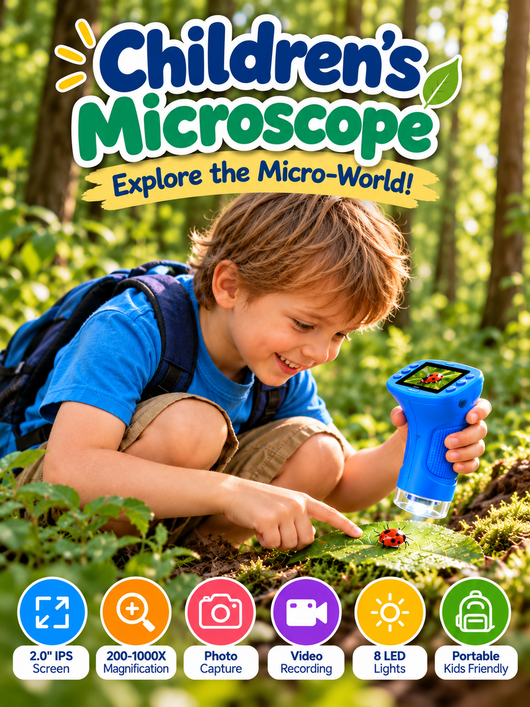 🧠 Orbit Mind™ Kids Discovery Microscope – Handheld Digital Microscope for Young Explorers