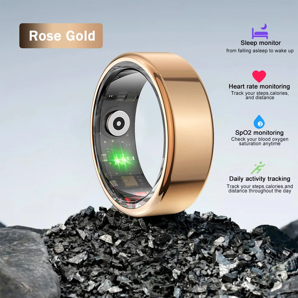 Smart Ring - Multifunctional Health & Fitness Tracker with Heart Rate, Blood Oxygen Monitor, and Sleep Analysis - Waterproof for Men & Women