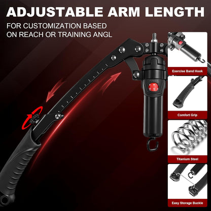 Training Twister Arm Trainer, 3 in 1 Hydraulic Power Chest Workout Equipment with Ab Roller Wheels and Hooks, 22-440Lbs for Men Women, Home Gym Equipment for Full Body Strength Training