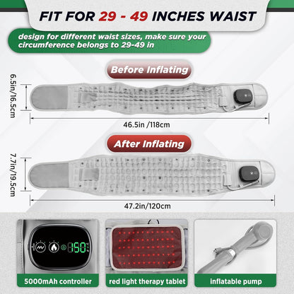 Orbit Wellness Series™ | 5-in-1 Lumbar Decompression Belt with Heat, Red Light Therapy & Massage