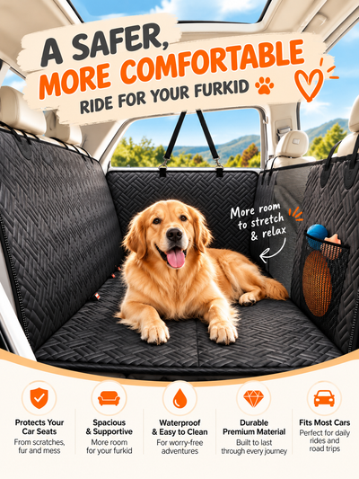 PawVeyra™ Premium Dog Car Hammock & Back Seat Protector
