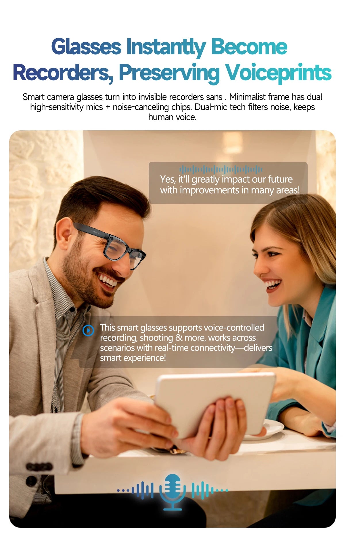 Orbit Vision Series | See, Speak, and Stream Globally with this Elite Smart Glasses : Premium 8MP Camera & 100+ Language Translating Sunglasses