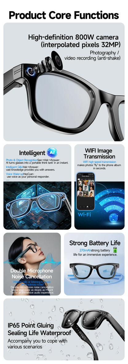 Orbit Vision Series | See, Speak, and Stream Globally with this Elite Smart Glasses : Premium 8MP Camera & 100+ Language Translating Sunglasses
