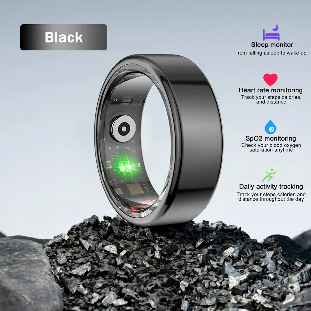 Smart Ring - Multifunctional Health & Fitness Tracker with Heart Rate, Blood Oxygen Monitor, and Sleep Analysis - Waterproof for Men & Women