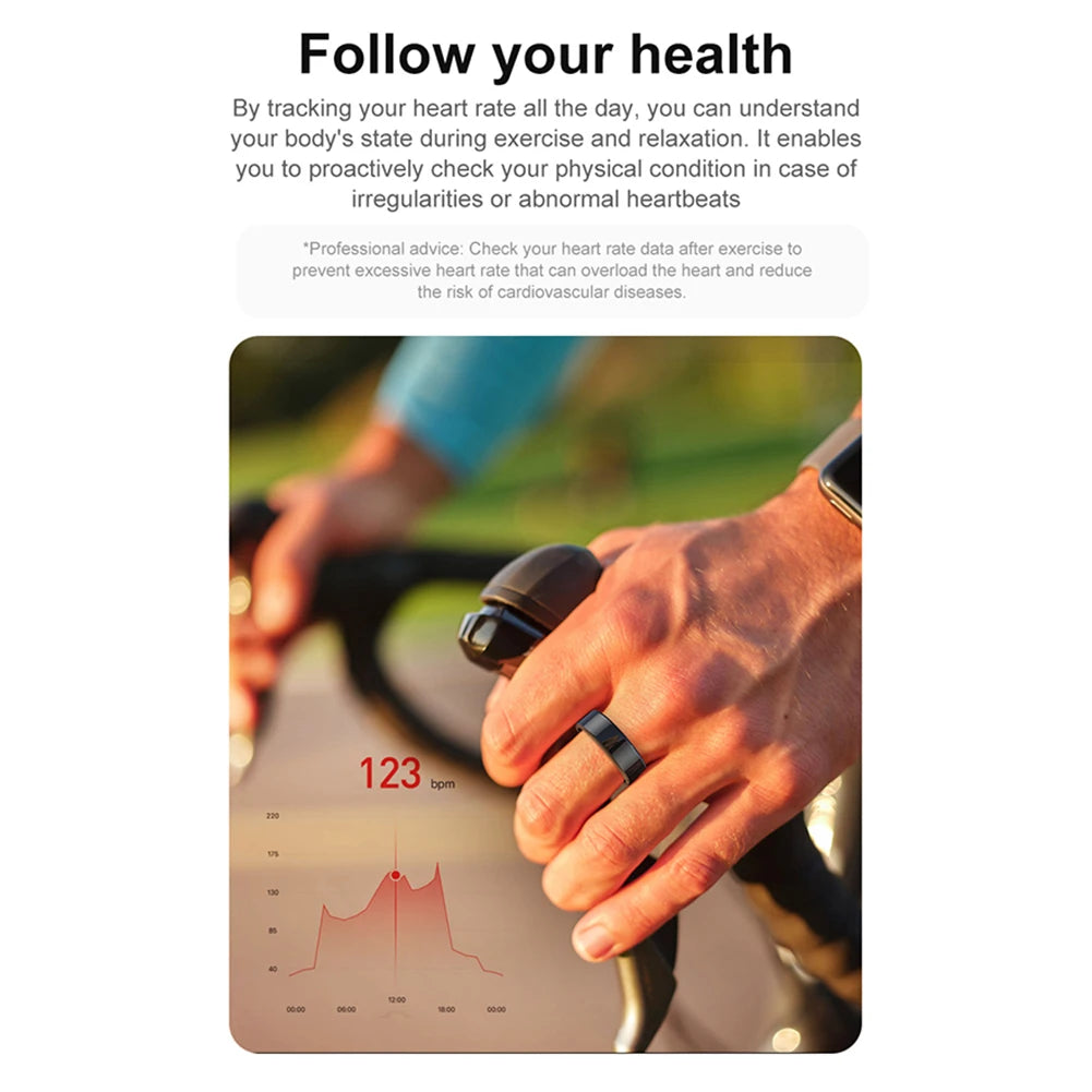 Smart Ring - Multifunctional Health & Fitness Tracker with Heart Rate, Blood Oxygen Monitor, and Sleep Analysis - Waterproof for Men & Women