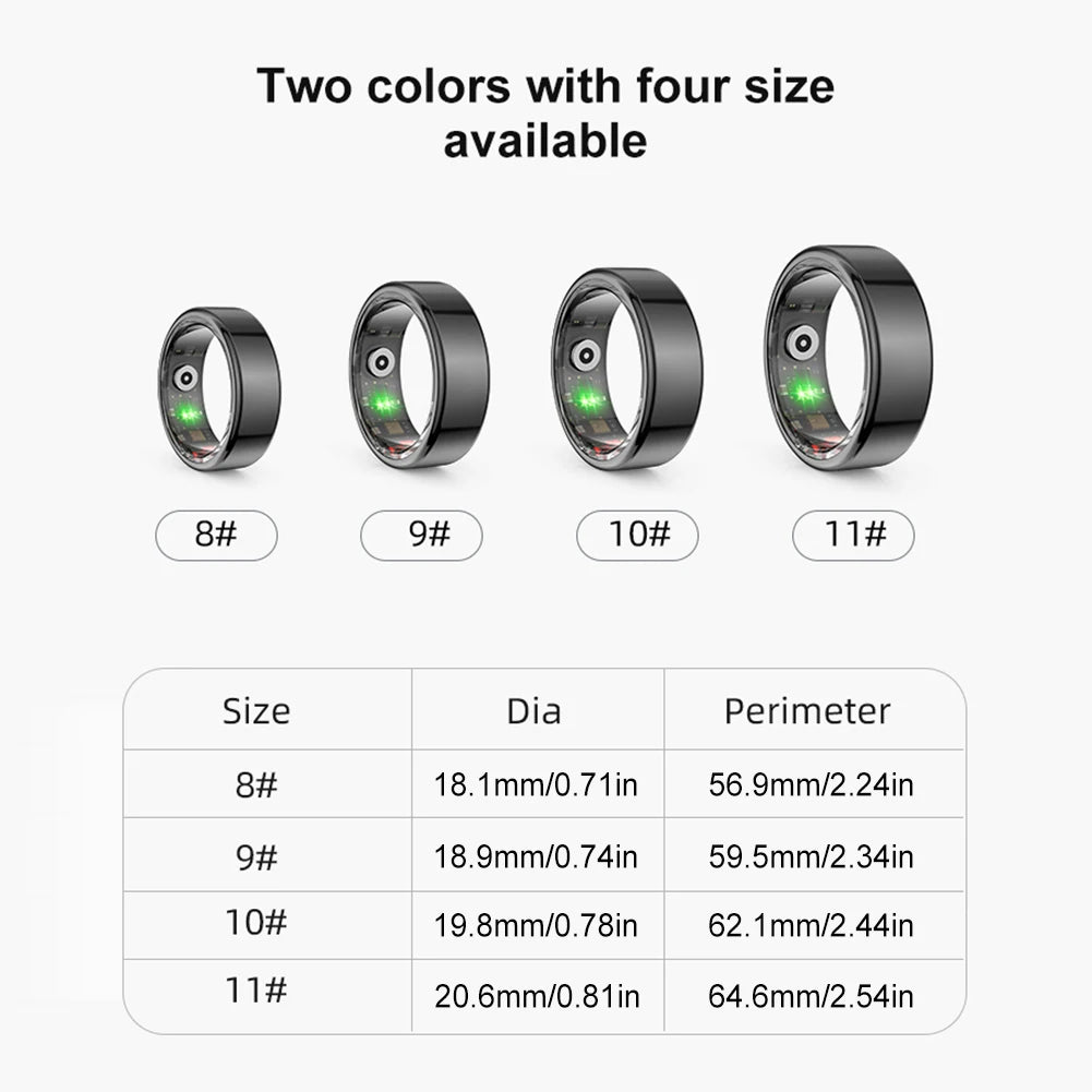 Smart Ring - Multifunctional Health & Fitness Tracker with Heart Rate, Blood Oxygen Monitor, and Sleep Analysis - Waterproof for Men & Women
